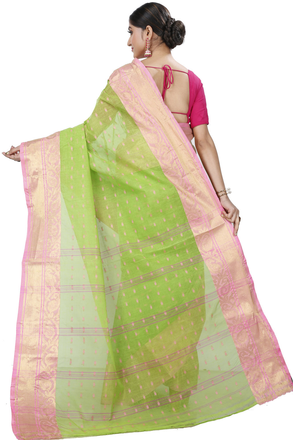 Green Pure Cotton Sachi Tant Saree (1024)